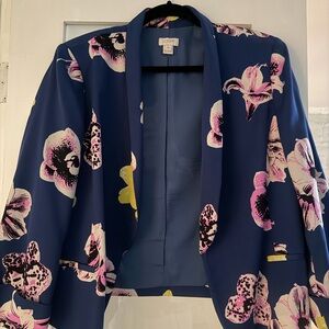 J. Crew Navy Floral Blazer
